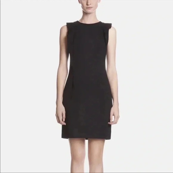 Sandro faux leather sleeve mini dress